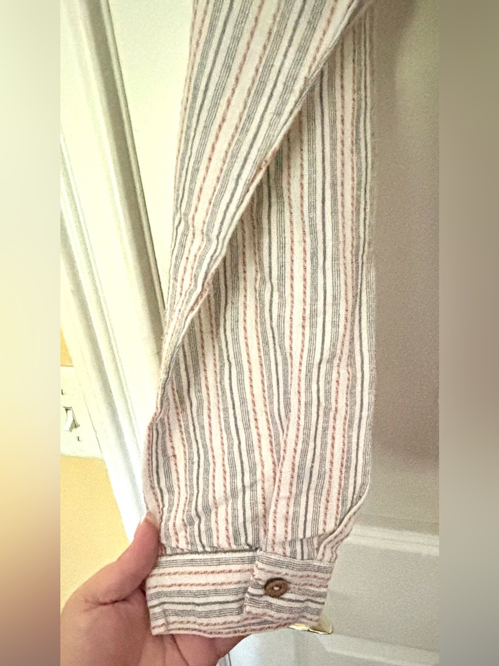 Paper Crane Linen Blend Striped Hooded Pullover Size L - Picture 6 of 6